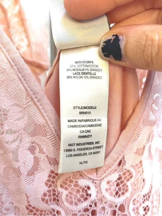 Flawed In Bloom by Jonquil Lace Festival Nightgown Lingerie Pink Size XL Cotton - Picture 8 of 9